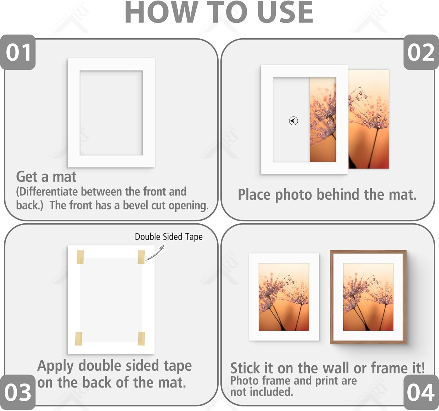 Golden State Art, Pack of 10, 16x20 for 12x16 White Color Picture Photo Mat -White-core, Acid-Free - Great for Frames, Artwork, Prints, Pictures