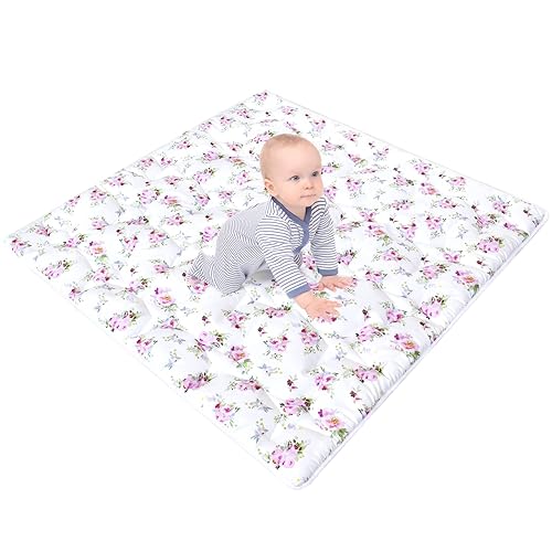 Miniatura 2 de Tapete de corralito de bebé de 50" x 50", apto para corralitos de bebé TODALE y Dripex, tapete de gateo de una pieza antideslizante acolchado para