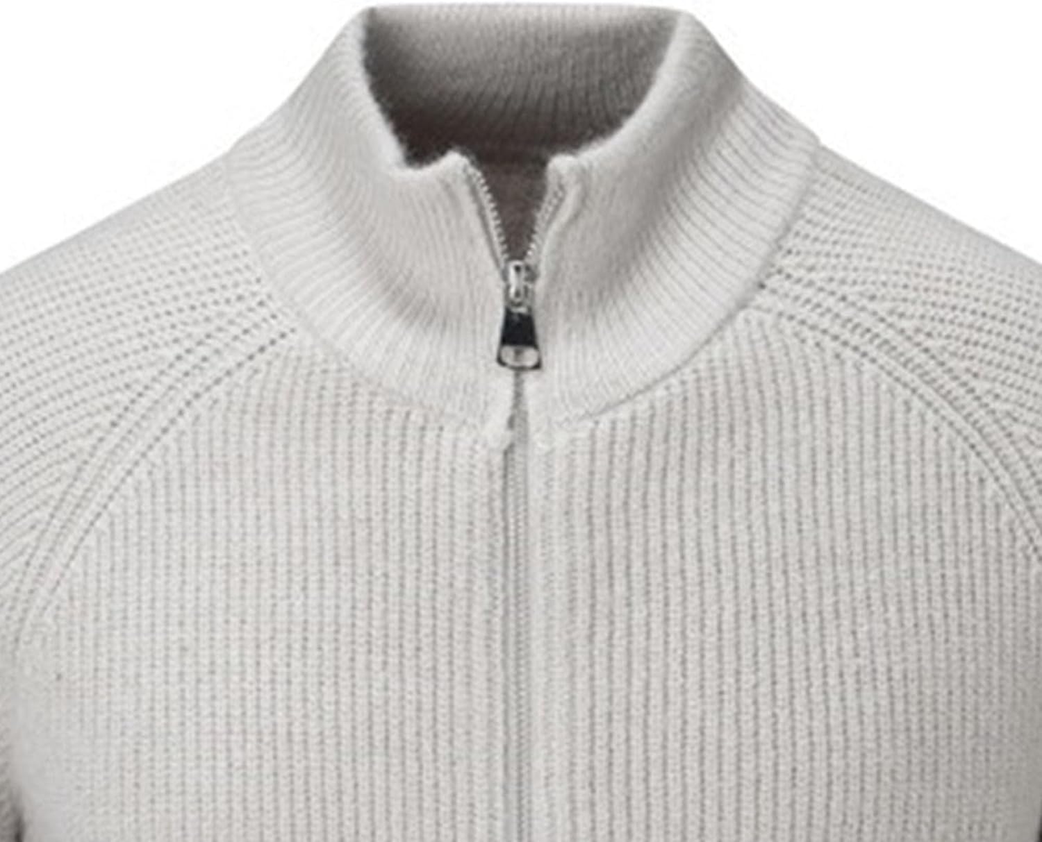 Men's Slim Fit Cardigan Sweaters Full Zip Stand Collar Casual Knitted Sweater Fall Winter Chunky Knitwear Outwear