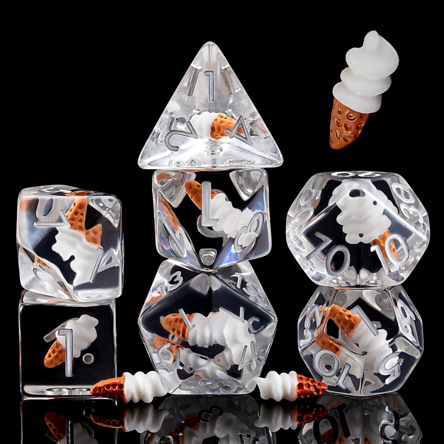 Duck D&D Resin Dice Set, Polyhedral DND Dice Animal Inclusion Dice D and D for Dungeons and Dragons MTG RPG Board Games for 15 Years and Up