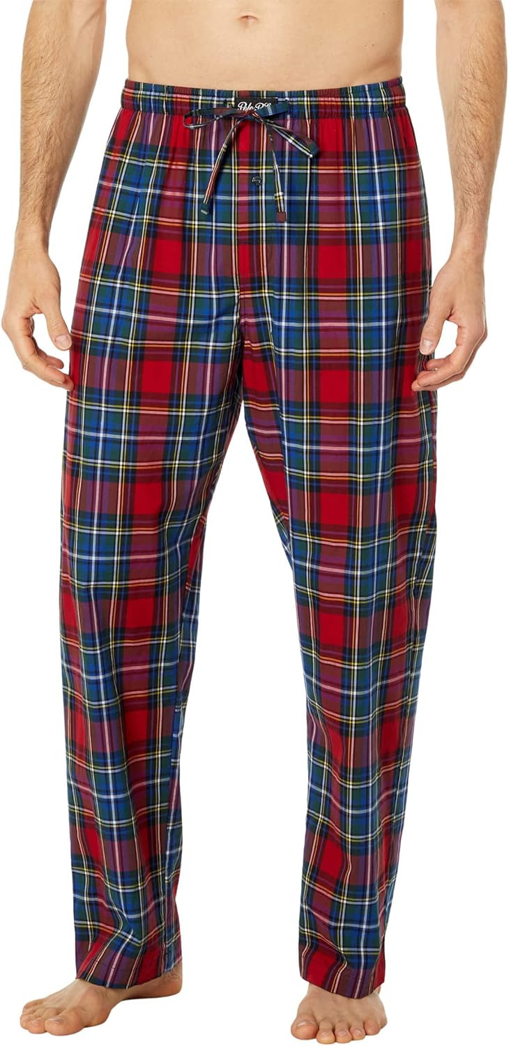POLO RALPH LAUREN Men's Printed Woven Long Sleeve Pajama Set, P562F2, Bistro Plaid, S