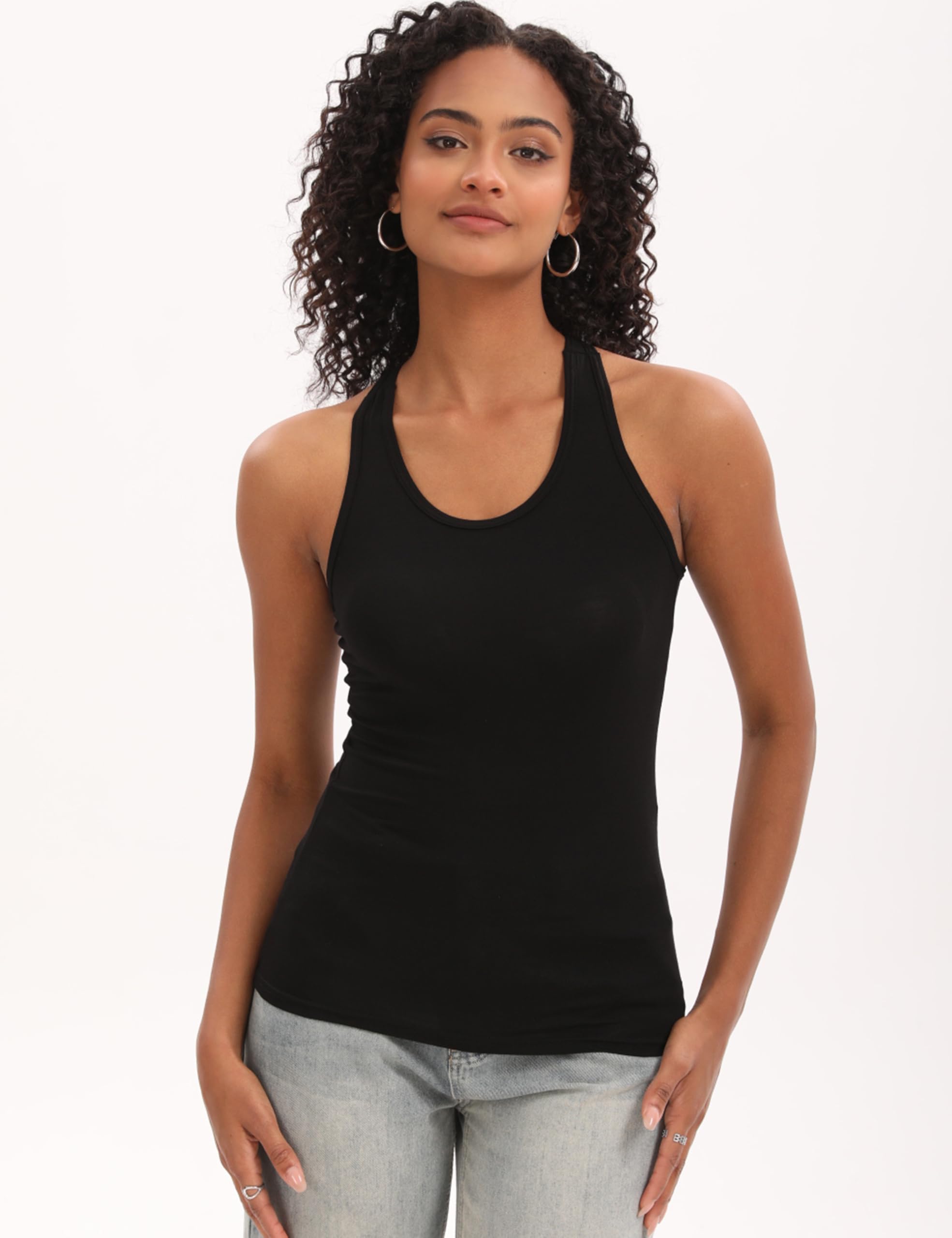 BQTQ 5 Pezzi Canotta Donna Tank Top Canotta Senza Maniche Canotta Sportiva da Donna Racerback Senza Maniche Top