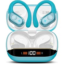 Qecnato Earbuds Bluetooth 5.4 Headphones Stereo 75H Sports Wireless, Blue