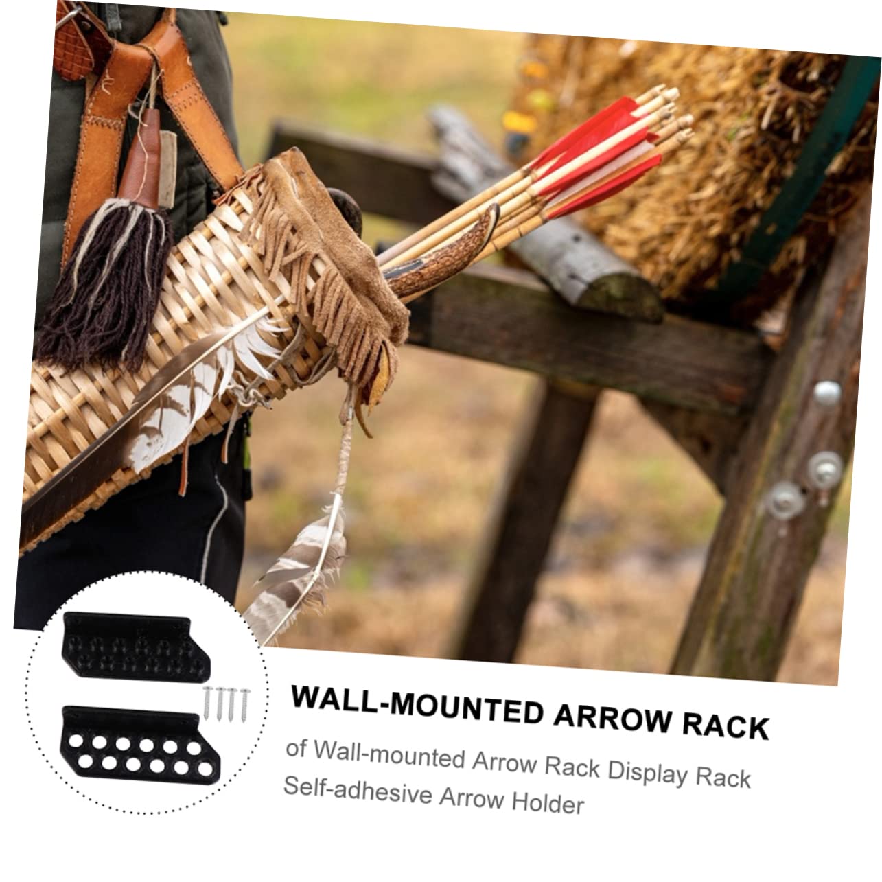 HOOTNEE 12 Arrow Storage Wall-Mounted Holder Multi-Hole Arrow Rack Display Archery Supplies