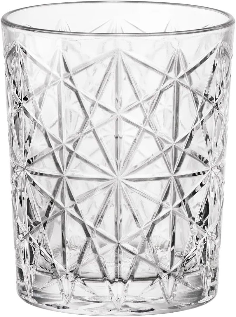 Bormioli Rocco Bartender Lounge 13.25 oz. Double Old Fashioned DOF Drinking Glasses for Cold Drinks, Juices, and Cocktails, Clear, Set 6