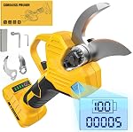 Electric Pruning Shears Compatible with Dewalt 20v, Cordless Electric Pruning Shears with LCD Display and Imported SK7 Steel Blades, 1.5-2 Inch Cutting Diameter for Tree Trimmers and Garden Pruners