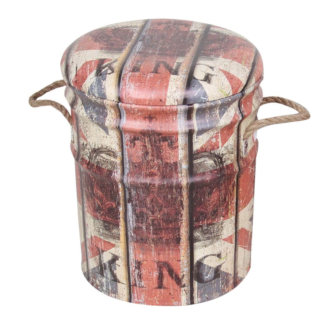 Set Di 2 Pouf Contenitore Tondo Per Interno Poggiapiedi Salotto Camera Cameretta
