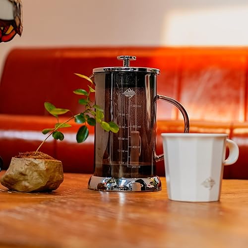 Miniatura 6 de CrossCreek French Press - Espumador de café y leche, 34 onzas (4 tazas) resistente al calor, prensa de café de vidrio borosilicato con 4 pantallas