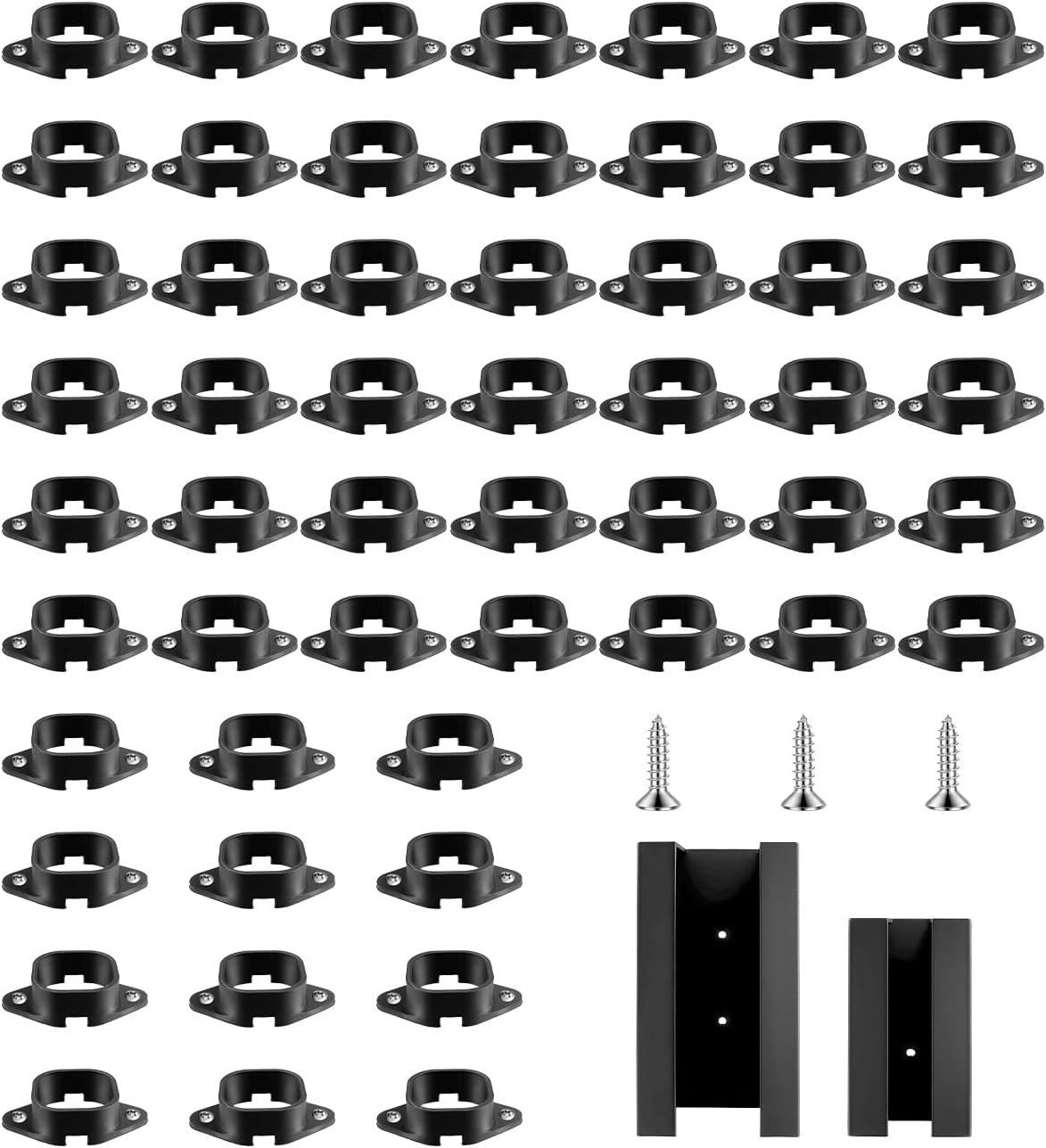 60 Pcs Light Clips Fit for Govee Pro Outdoor Light H706, Mounting Brackets with Power Adapter Mount Fit for Govee Pro Lights, Permanent Outdoor Lights Extension, Black