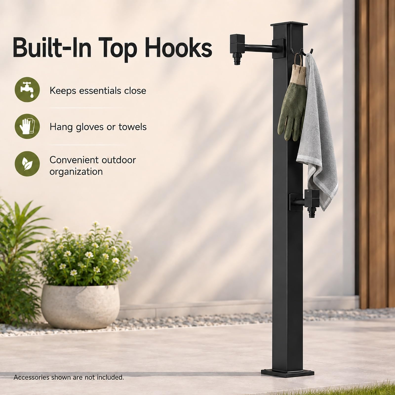 Stainless Steel Outdoor Vertical Square Garden Water Column