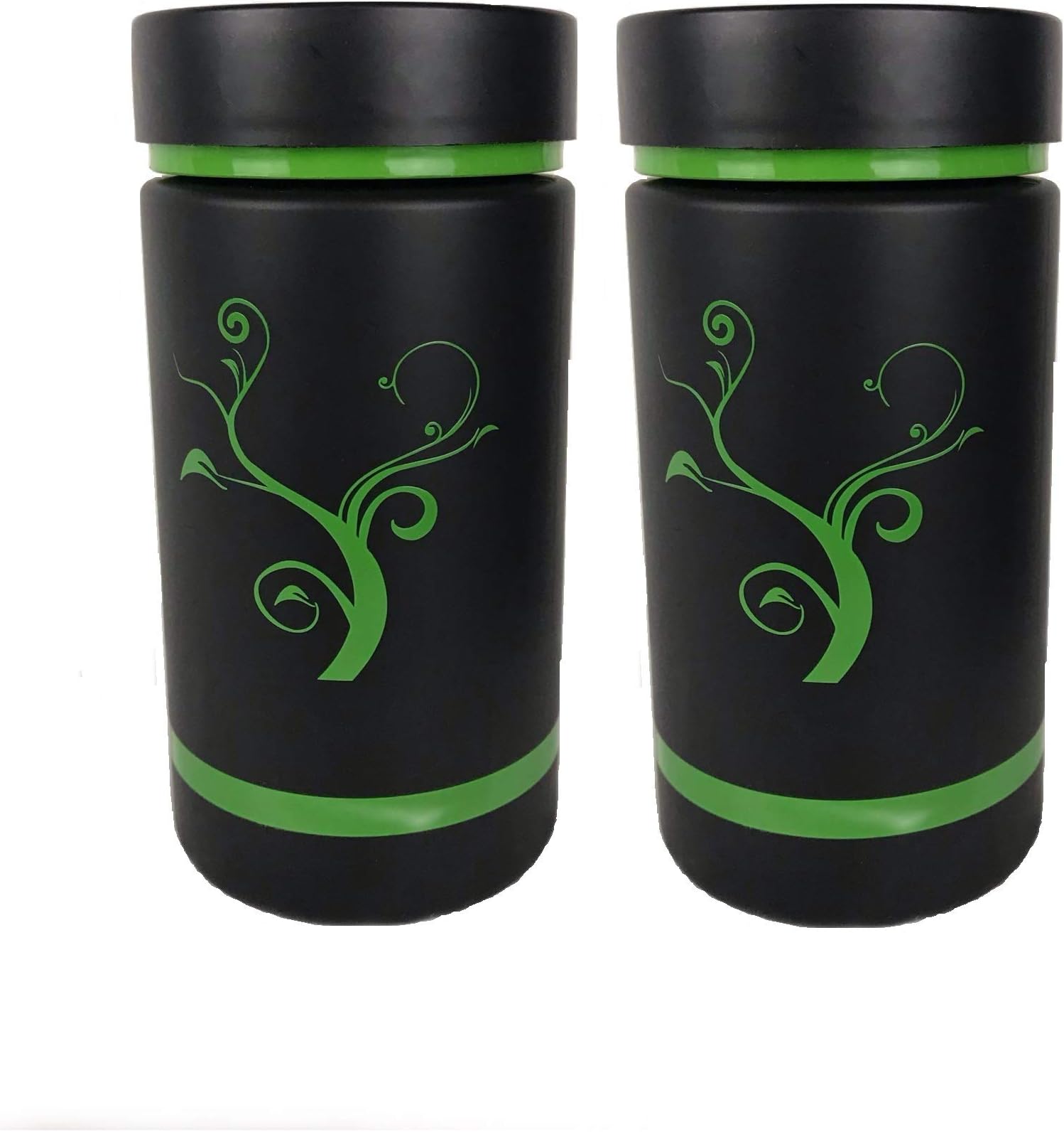 Stash Jar, Shatter Proof, Waterproof Leak Proof Set of 2-5 oz Excellent Quality (black)