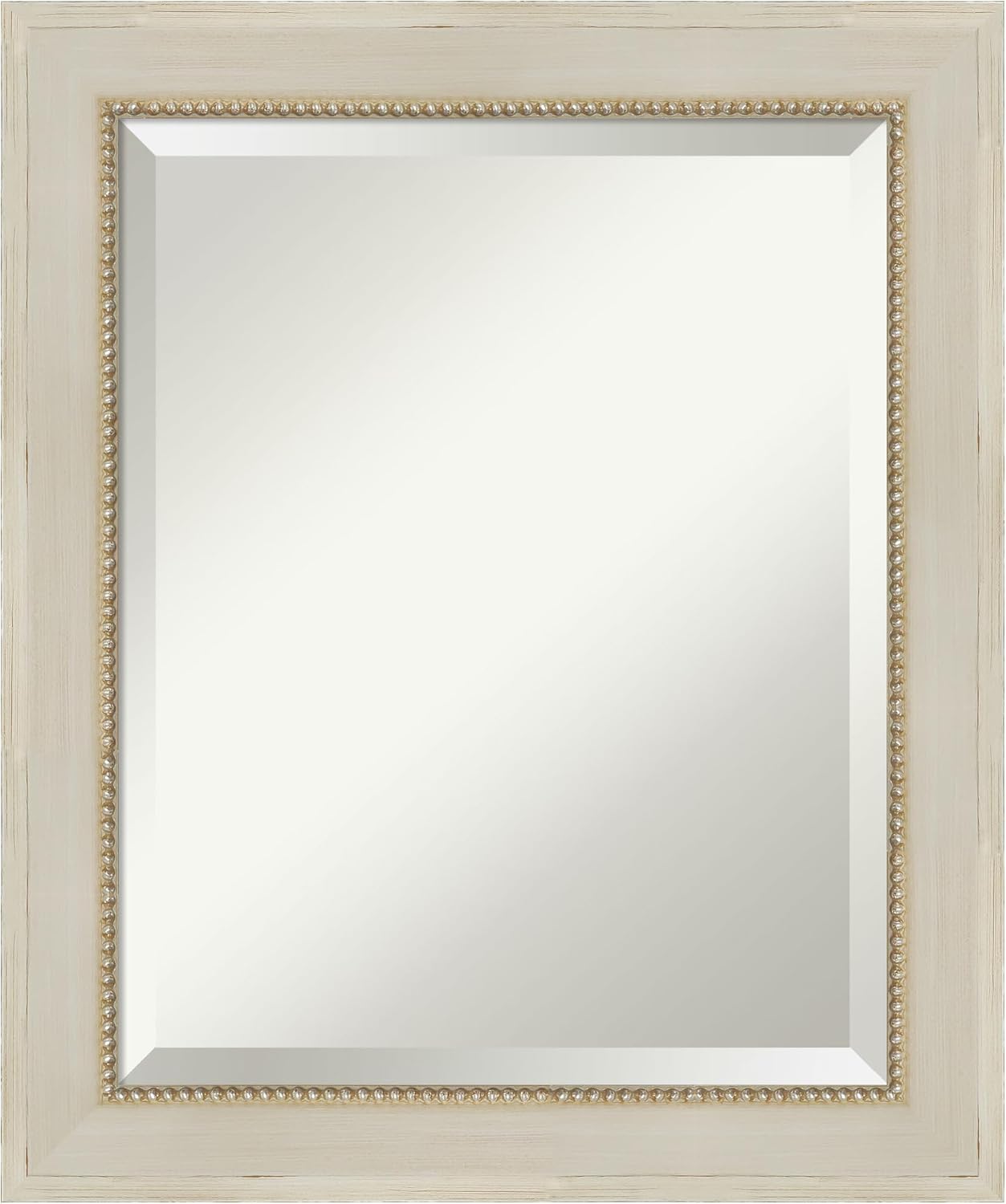 Amanti Art Ivory Bathroom Mirror for Over Sink, 24x20 Parthenon Cream Rectangle Vanity Mirror, Small Traditional Wood Frame, Hangs Horizonally and Vertically, Bathroom Wall Decor, Beveled Edge
