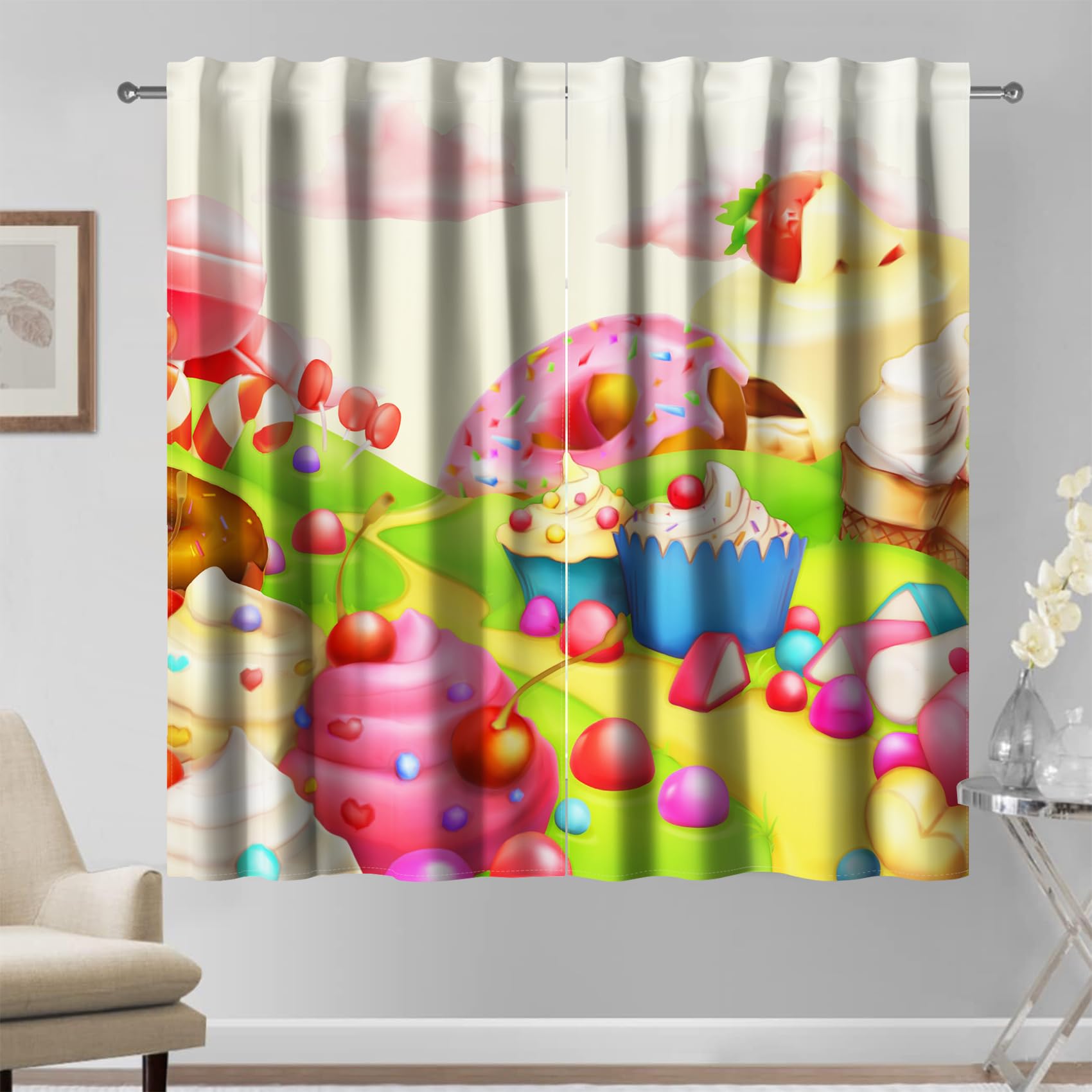 Kzzfqxb 107x160cm Cartoon Curtains 2 Panels - Image 3