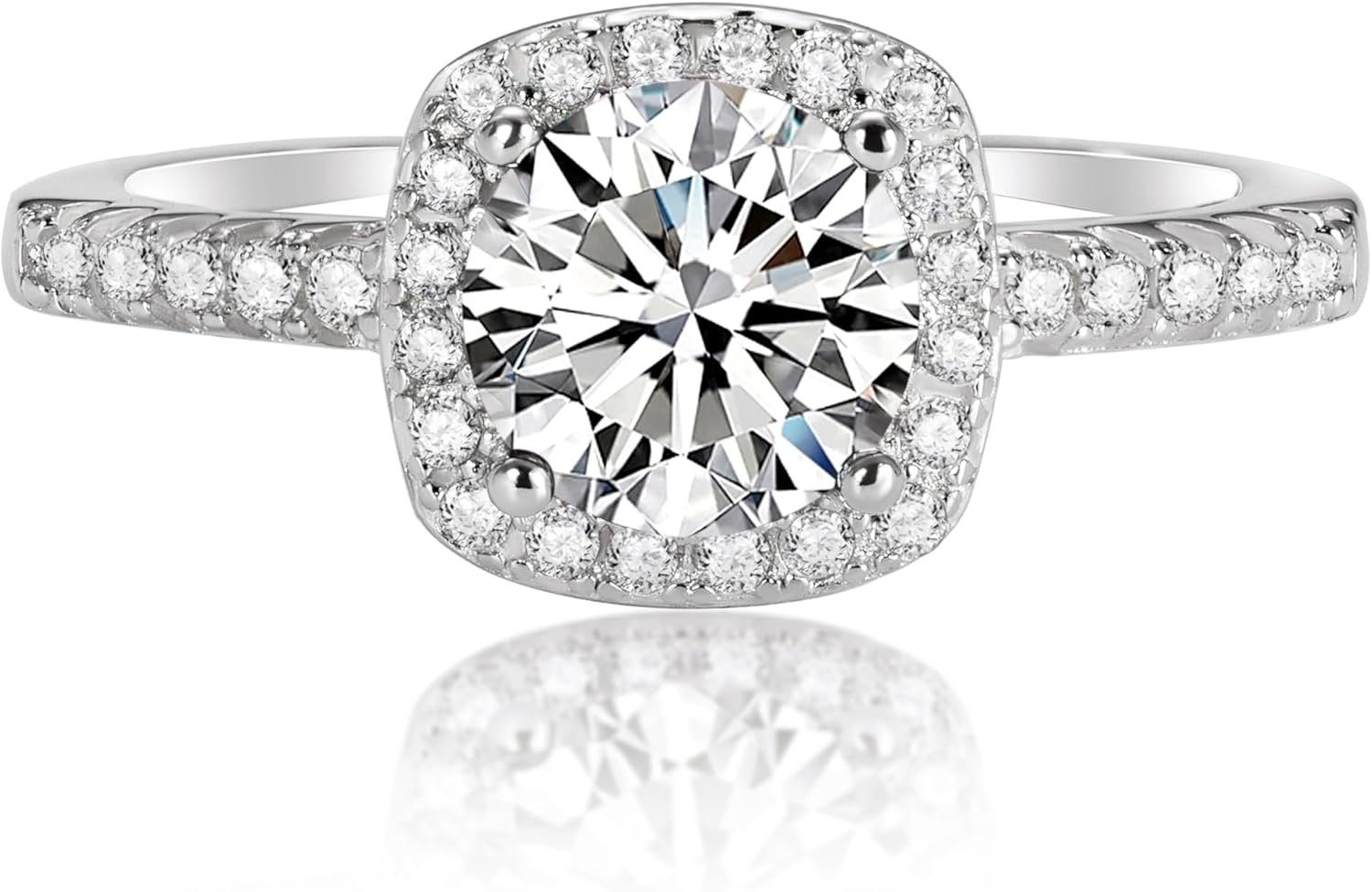 YSDD 0.5/1/2 Carat Moissanite Anniversary Ring for Women, D Color VVS1 Clarity Moissanite 925 Sterling Silver Promise Eternity Engagement Ring