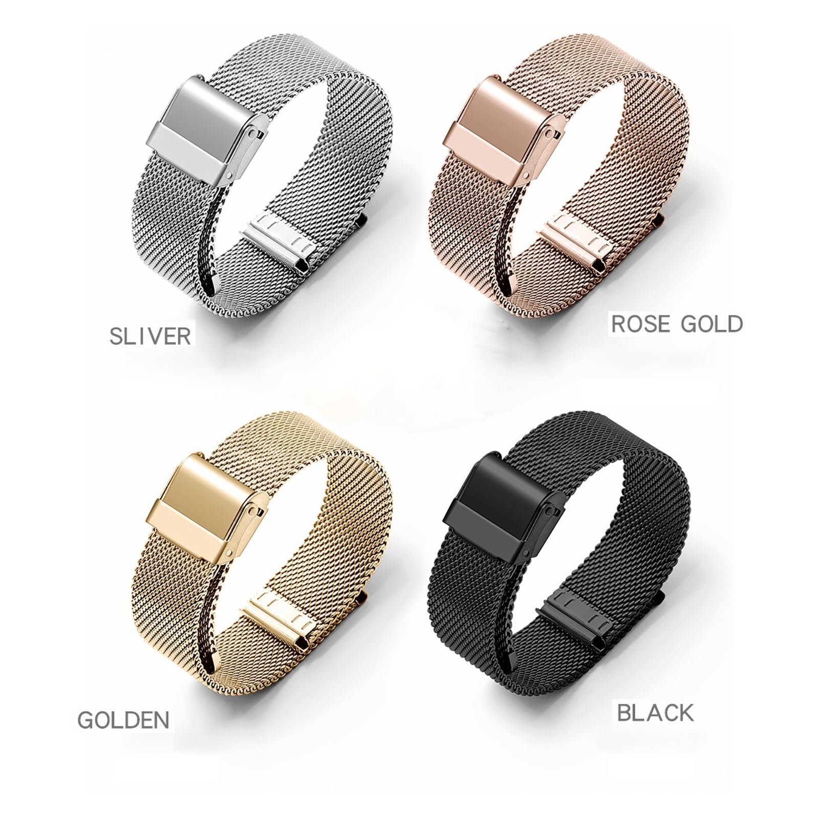 Lot De 2 Bracelets-montres Mailles Milanaise Acier 18mm - Occasion Très Bon état - Mixte