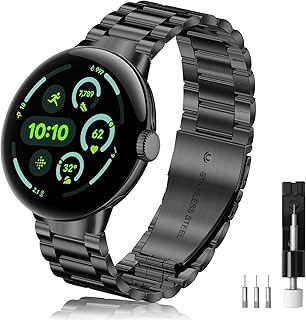 Yeahxing No-Gap Metal-Band for Google-Pixel Watch-4-45mm - Stainless Steel Band for Google Pixel Watch 4/3 45mm 2025, Adjustable Wristband for Men Women