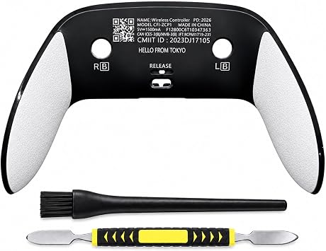 Replacement Back Cover Shell for PS5 DualSense Edge Controller Repair Shell with Soft Rubber Grip, Snap-On Design to Fix Peeling & Yellowing
