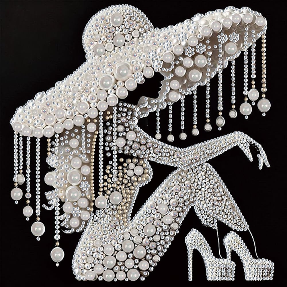 Fiorky Diamond Painting Kits,DIY Diamond Art Kits, 5D fortial Special Shaped Drill Diamond Painting Kit Elegant Lady Decoration Diamond Dot Kits Gem Painting Wall Art for Living Room