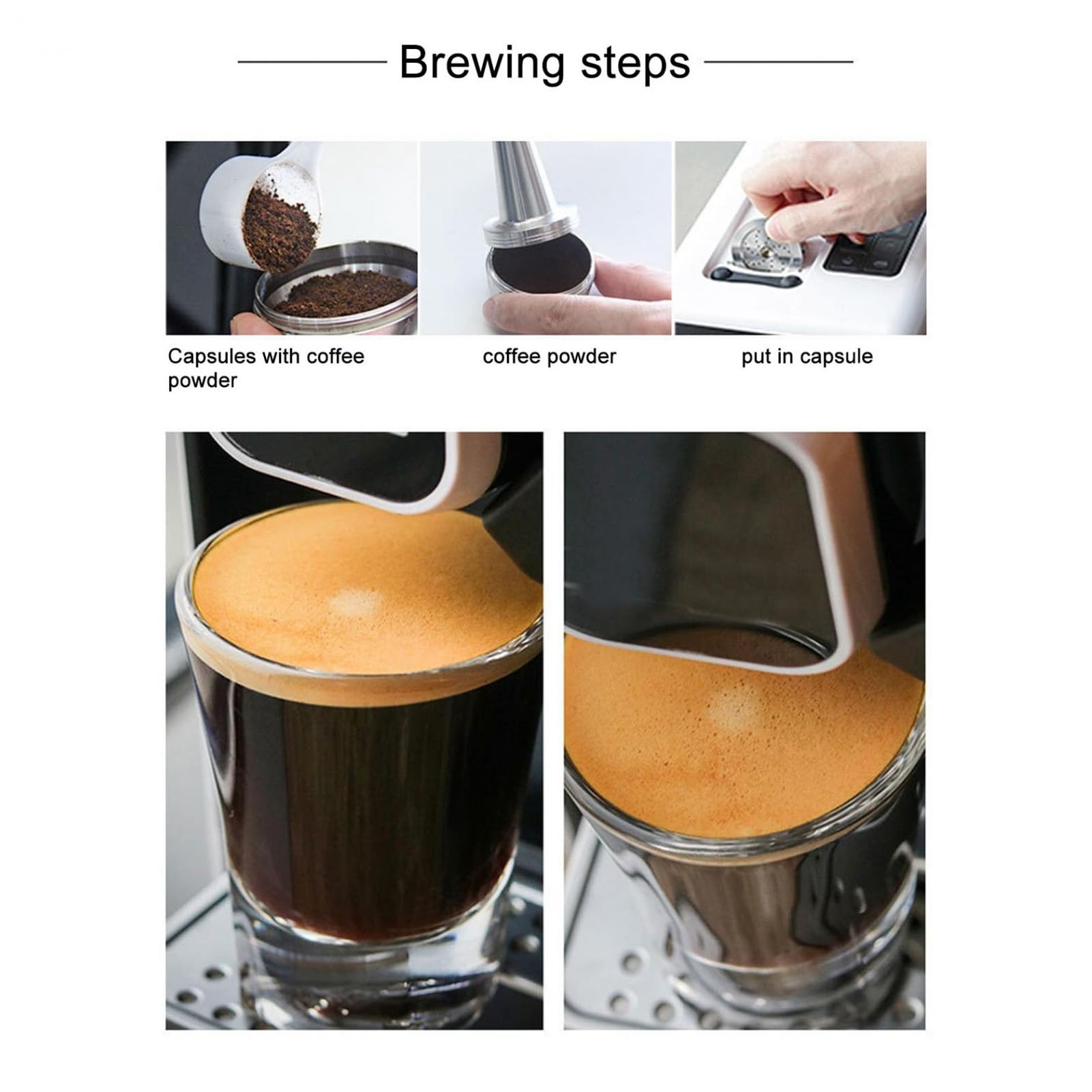 Cápsulas de café Reutilizables de Acero Inoxidable con Doble filtración, rellenables y con un práctico Interruptor de Rosca Cápsulas de Filtro de café Reutilizables for la Serie TCHIBO