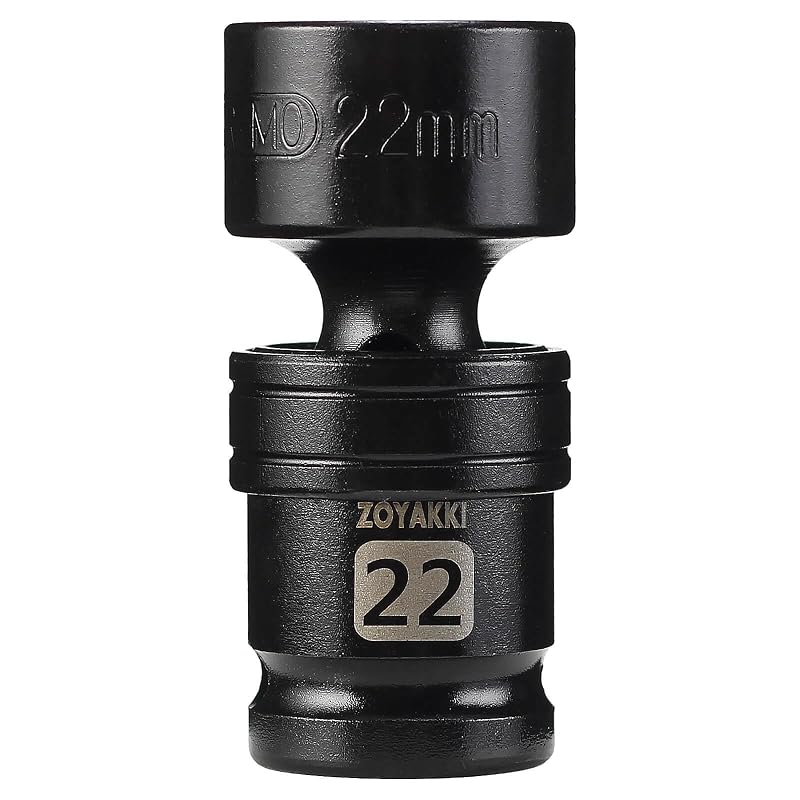 Soquete Articulado de Impacto 22 mm com Encaixe de 12,7 mm (1/2 pol.) em Aço CR-MO ZOYAKKI