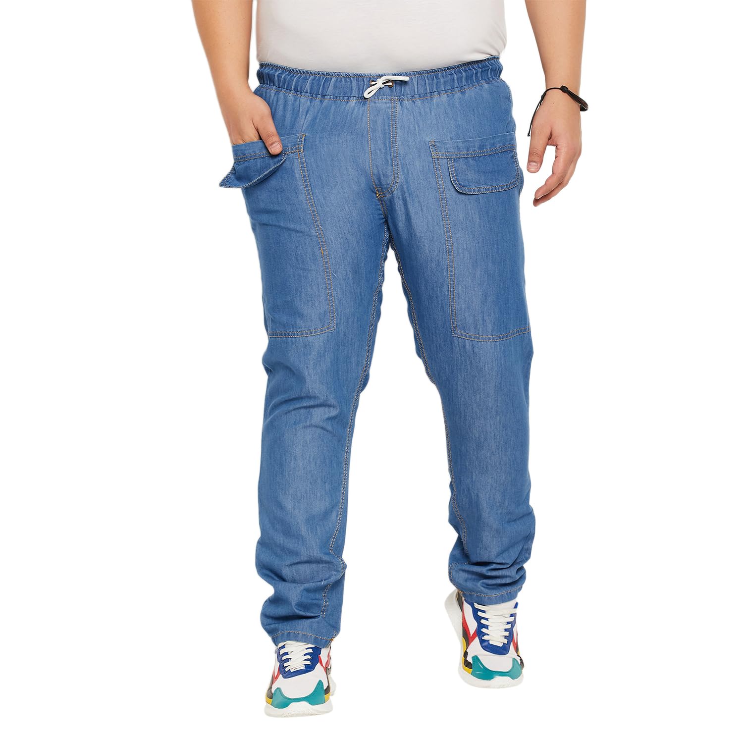 bigbanana Plus Size Men's Regular Fit Solid Trouser-picture-24