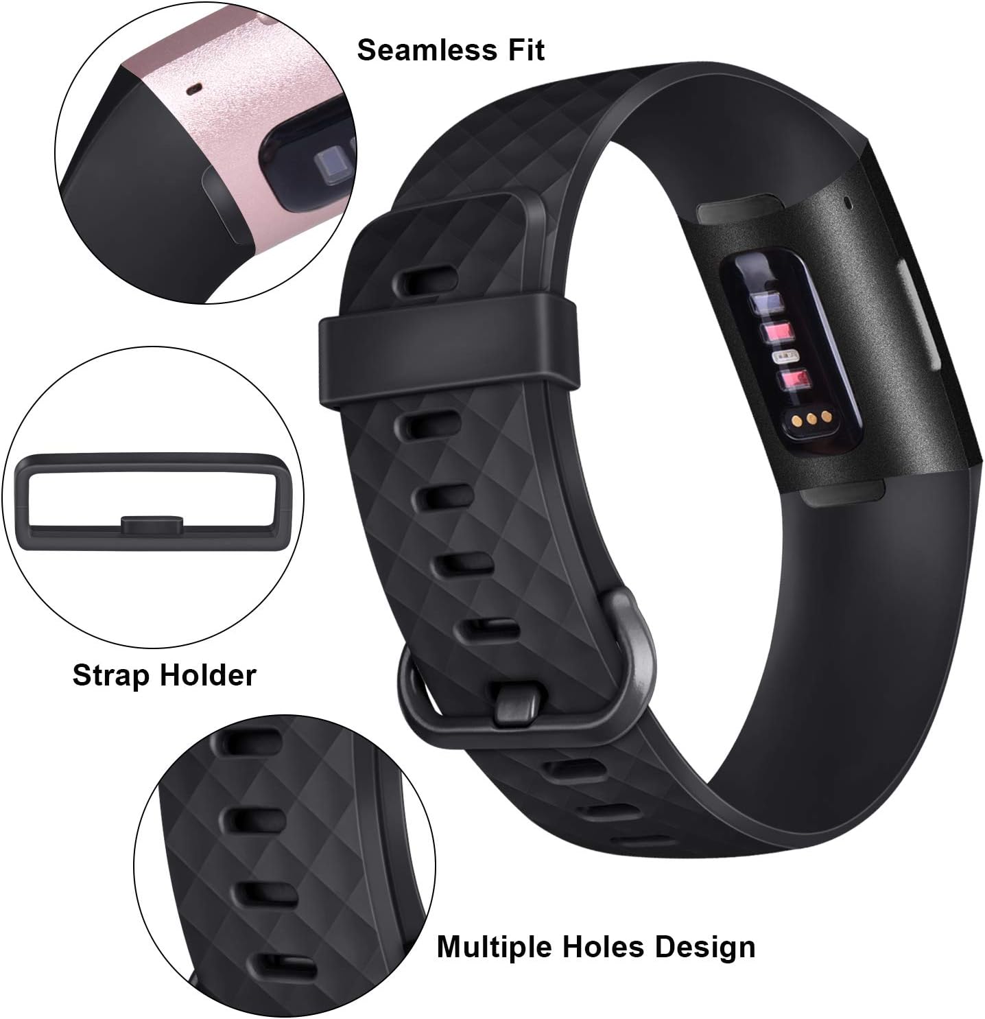 AK Bands Compatible with Fitbit Charge 4 / Fitbit Charge 3 / Charge 3 SE Soft Sports Replacement Bands for Women Men