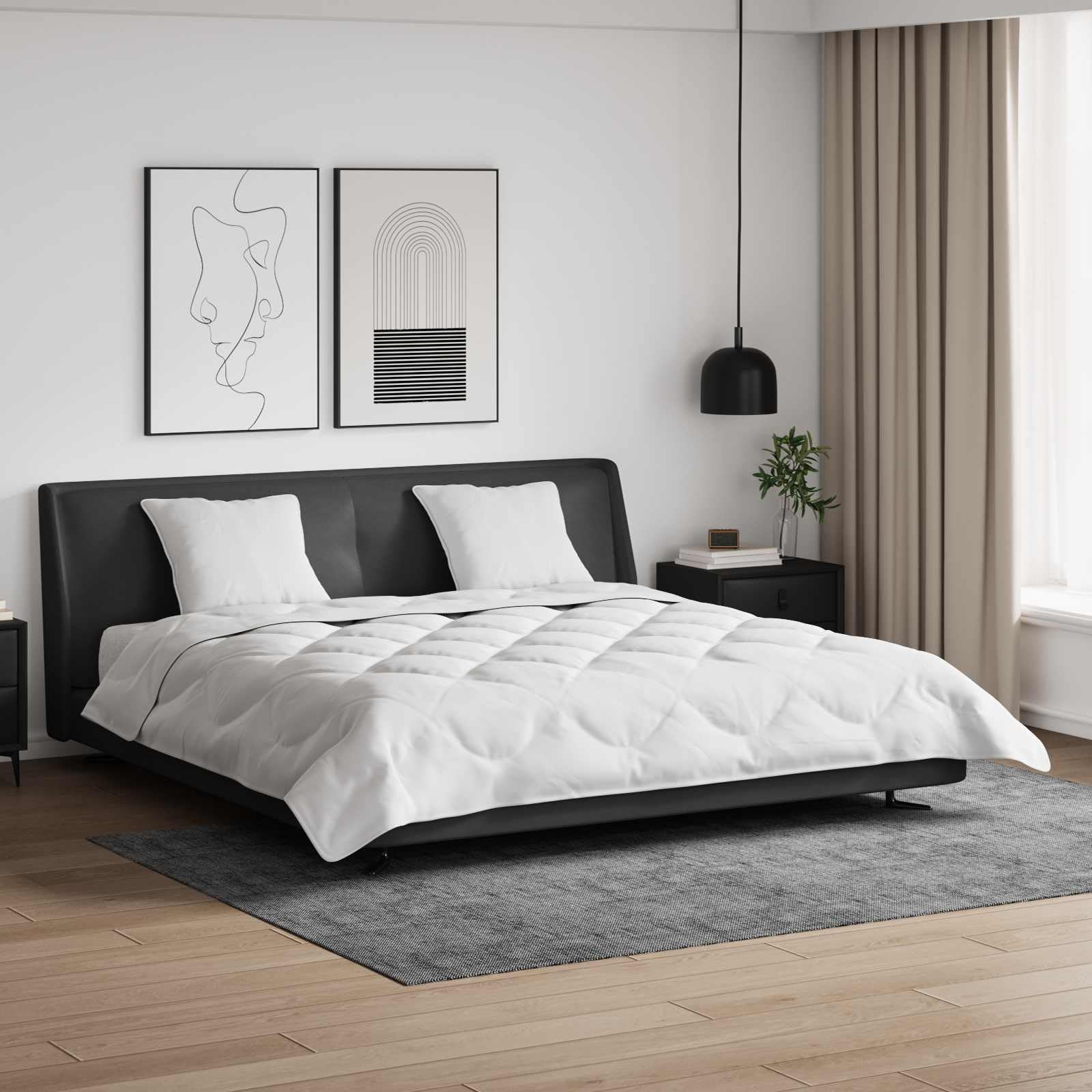 vidaXL Bettdecke mit Kissen 3 pcs Weiß Mikrofaser, Schlafzimmer Deko, Luxuriöses Bettwäsche-Set, Weiche Mikrofaser, Frische Heimtextilien für einen gemütlichen Schlaf