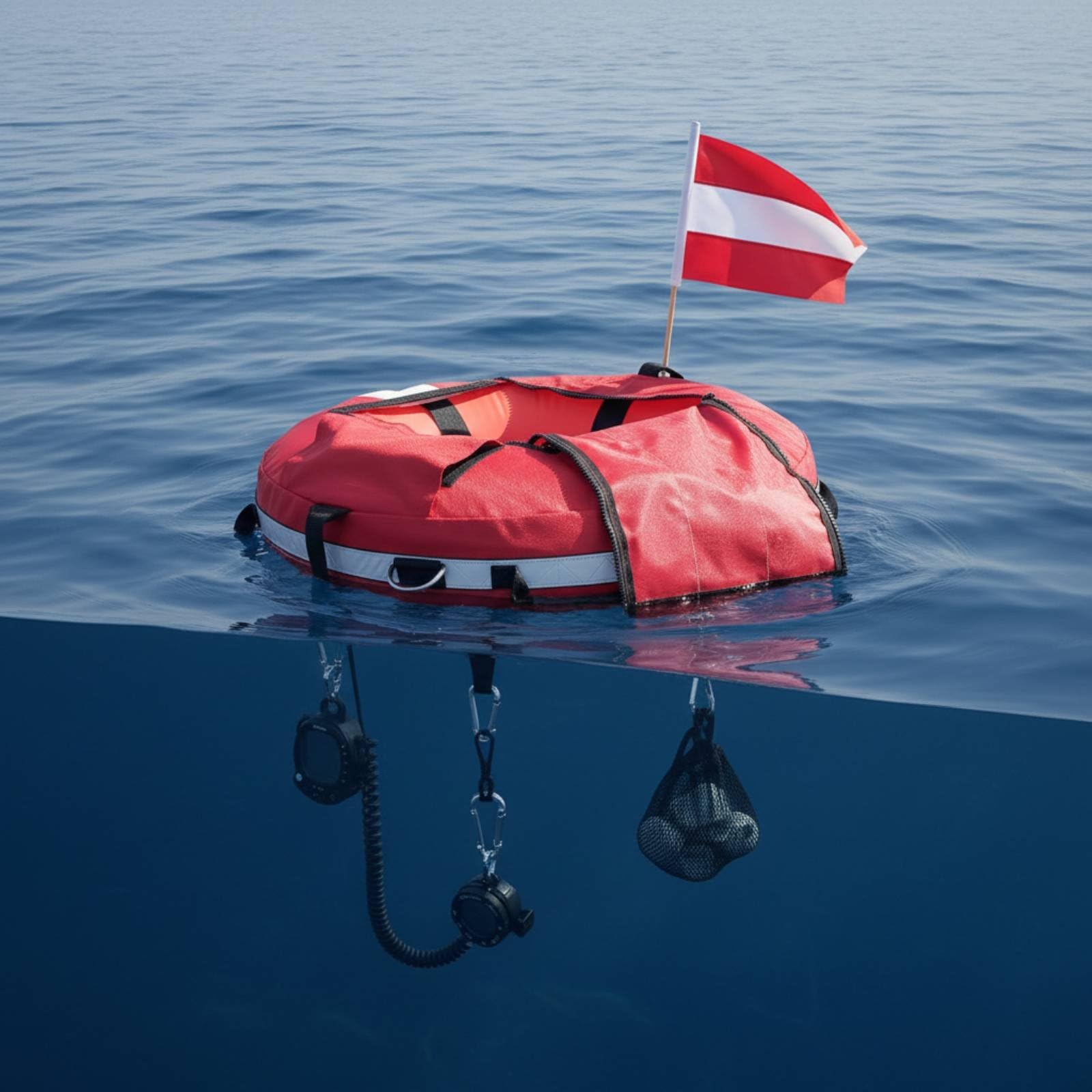 Flotante de Buceo Libre Ligera Inflable Anillos en D Equipo Acuático para Buceadores Libres
