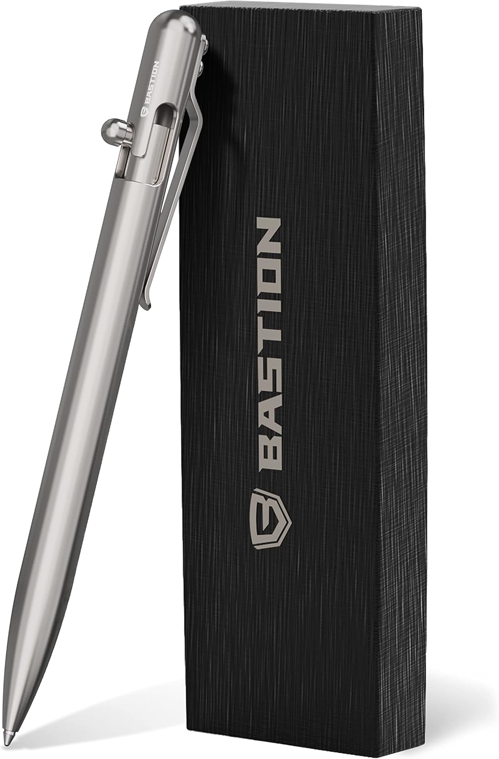BASTION Titanium Slim Bolt Action Pen with Gift Case Luxury Executive