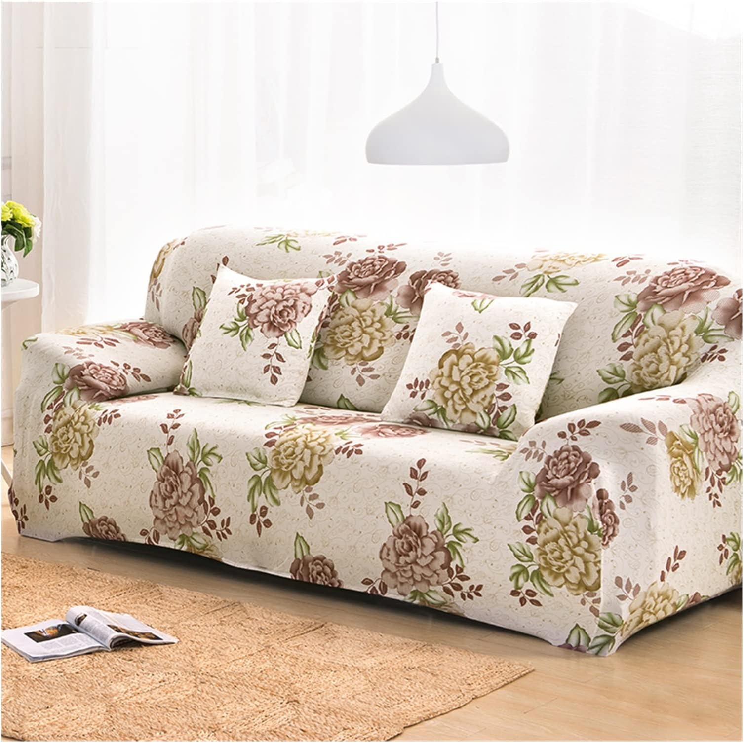 Floral Pattern Elastic Stretch Universal Sofa Covers Sectional Throw Couch Corner Cover Cases For Furniture Armchairs Home Decor sofa set (Color : 6, Size : 2 Seater)