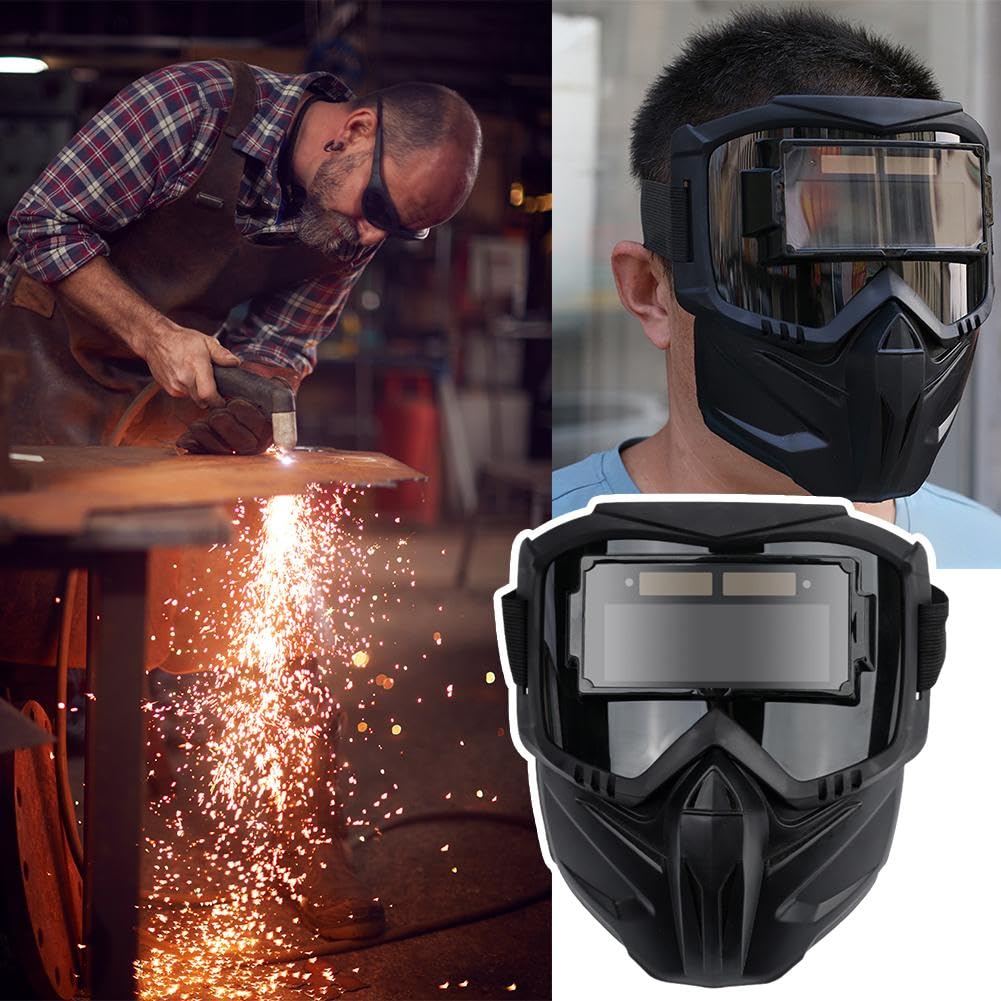 Casco de soldadura automático profesional montado en la cabeza con filtro de luz, máscara de protección contra el resplandor, equipo de casco, gafas de soldadura, oscurecimiento automático, gafas de