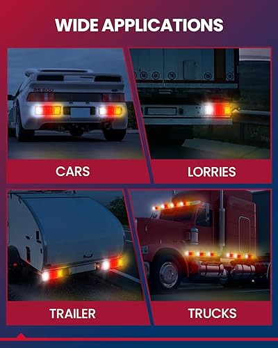 Miniatura 4 de KAX Kit de 40 luces LED traseras para remolque, impermeables, luces laterales de remolque con señal de giro inverso, kit de luces de marcha para