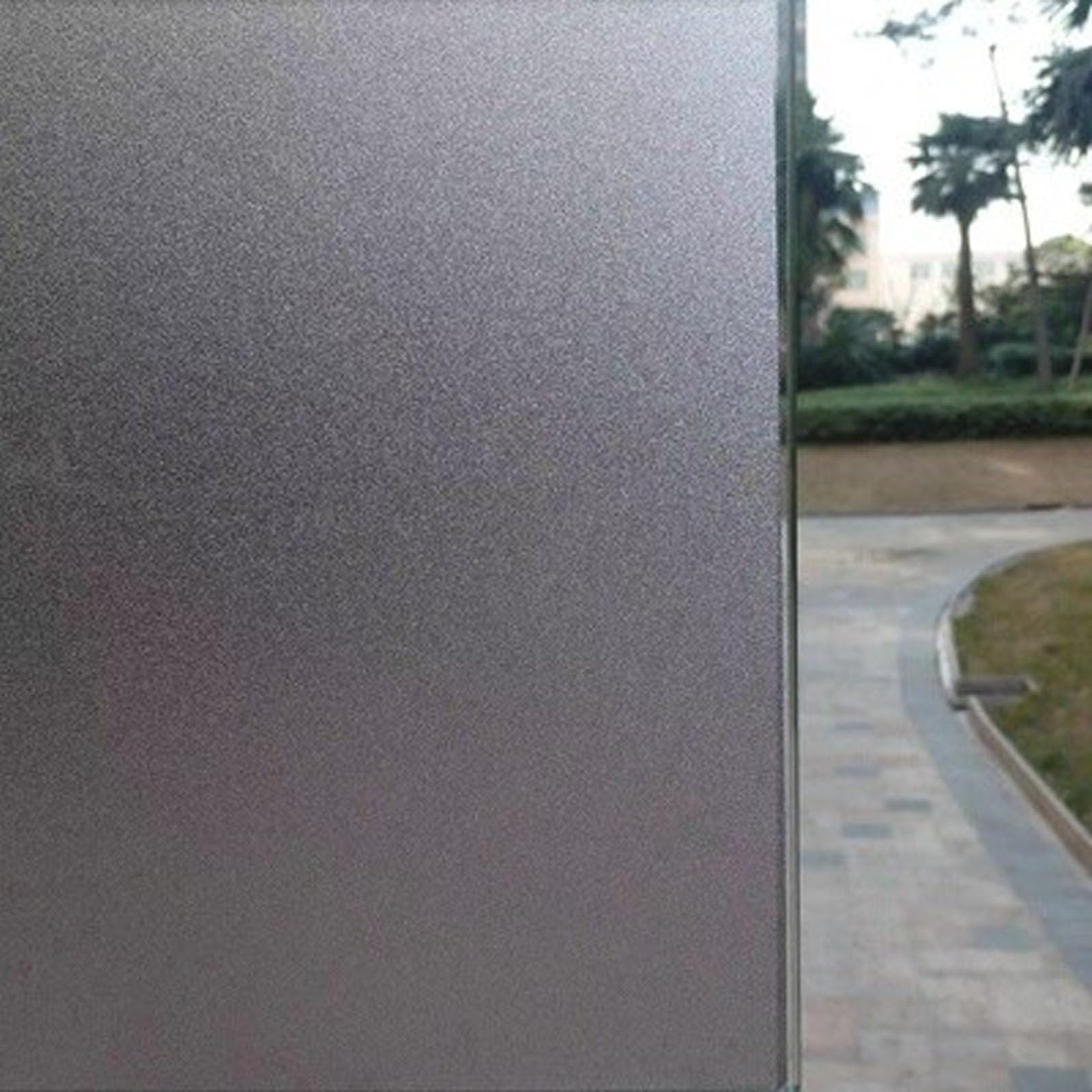 Window Privacy Film 20 x 200 cm(8 x 79inch) Sun Blocker Heat Reducing Easy Removal Frosted Static Cling Glass Window Film Opaque Film for Glass Windows Bathroom, Black matte