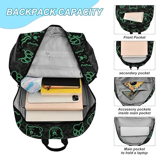 Miniatura 4 de Simple Line Bear Footprint Mochila Para Niñas Niño Mochila Escolar Con Lonchera 7-10 mochilas y loncheras escolares para nias