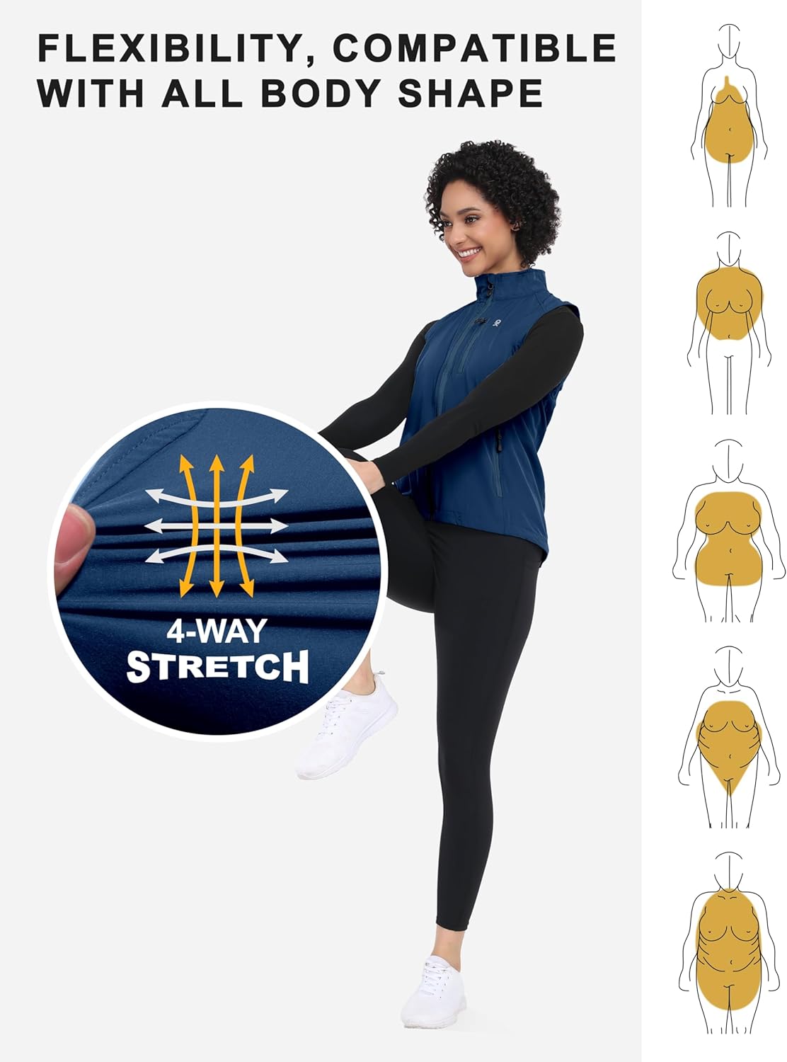 Little Donkey Andy Women's Lightweight Quick Dry Vest Summer Windproof Sleeveless Elastic Jacket for Golfing Cycling Running - Image 6