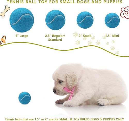 Miniatura 3 de Magicorange Paquete de 40 mini pelotas de tenis chirriantes, pelotas de tenis de 1.5 pulgadas para perros, coloridas y fáciles de atrapar para