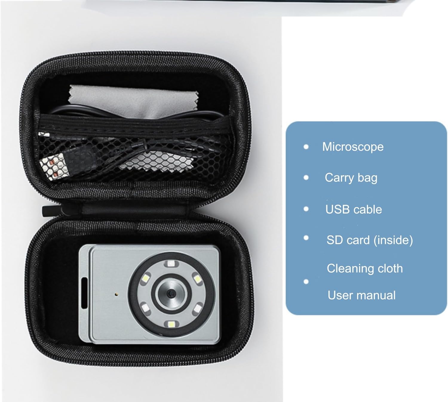 Vividia MM-240 Portable Digital Magnifier, 2.4" LCD Screen, 7x-19x Magnification with LEDs/Blacklight & Rechargeable Battery