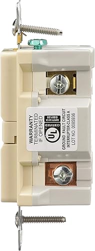 Miniatura 3 de EATON SGFD20V Receptáculo Gfci autocomprobado, 125 V, 20 A, 2 polos, 3 cables, marfil