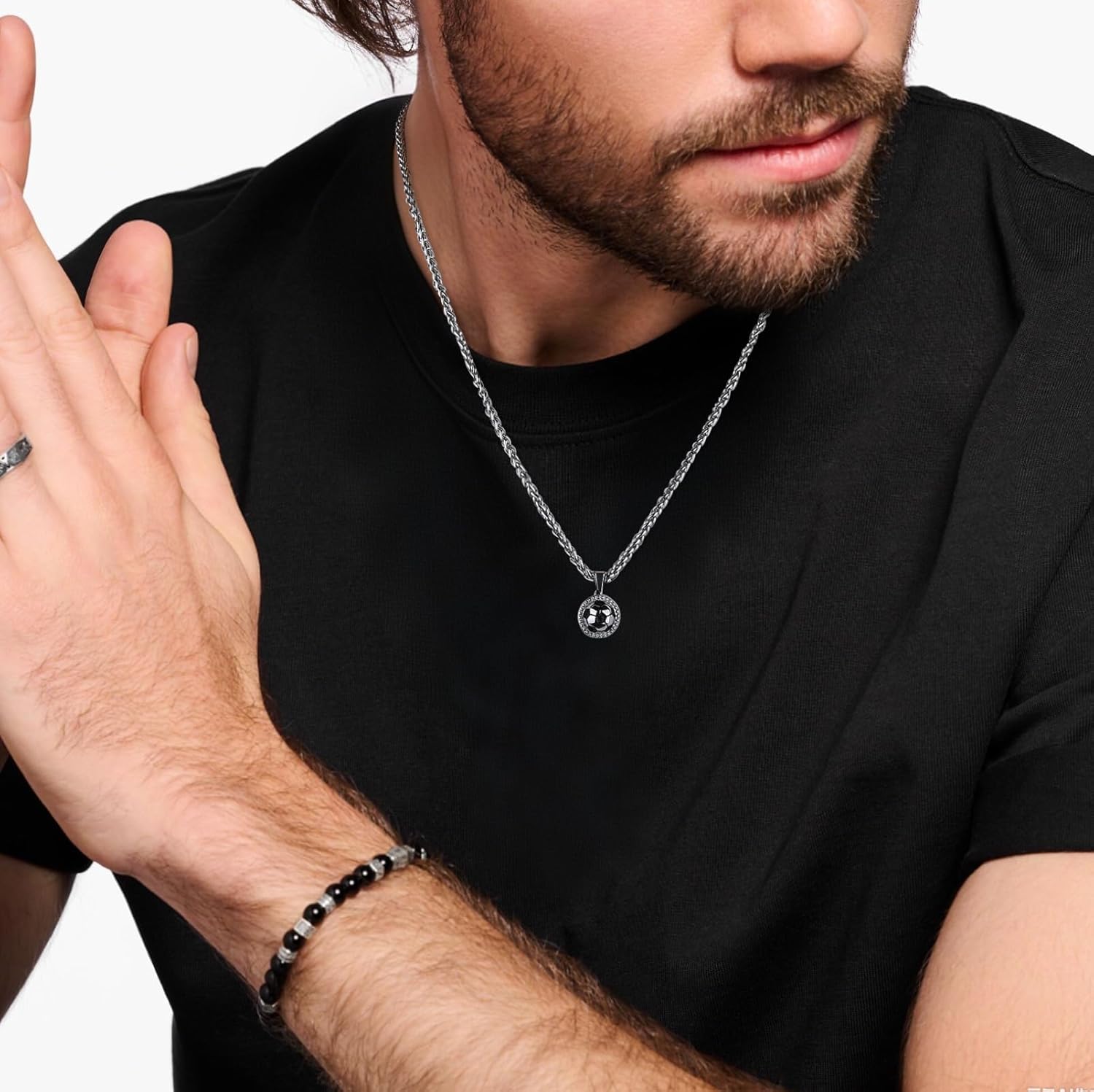 Soccer Necklace for Boys Basketball Baseball Football Fanatic Gifts Stainless Steel Thick Wheat Chain Sport Jewelry Gift for Sprots Fan Men Teen Boys Girls - Birthday Christmas Valentine Gifts - Image 5