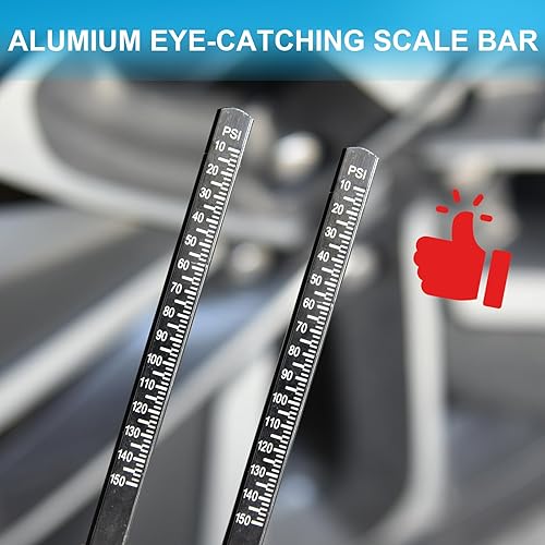 Miniatura 4 de WNCGC Medidor de presión de aire, medidor de aire resistente de presión de neumáticos con placa de aluminio de dos lados, medidores de neumáticos de