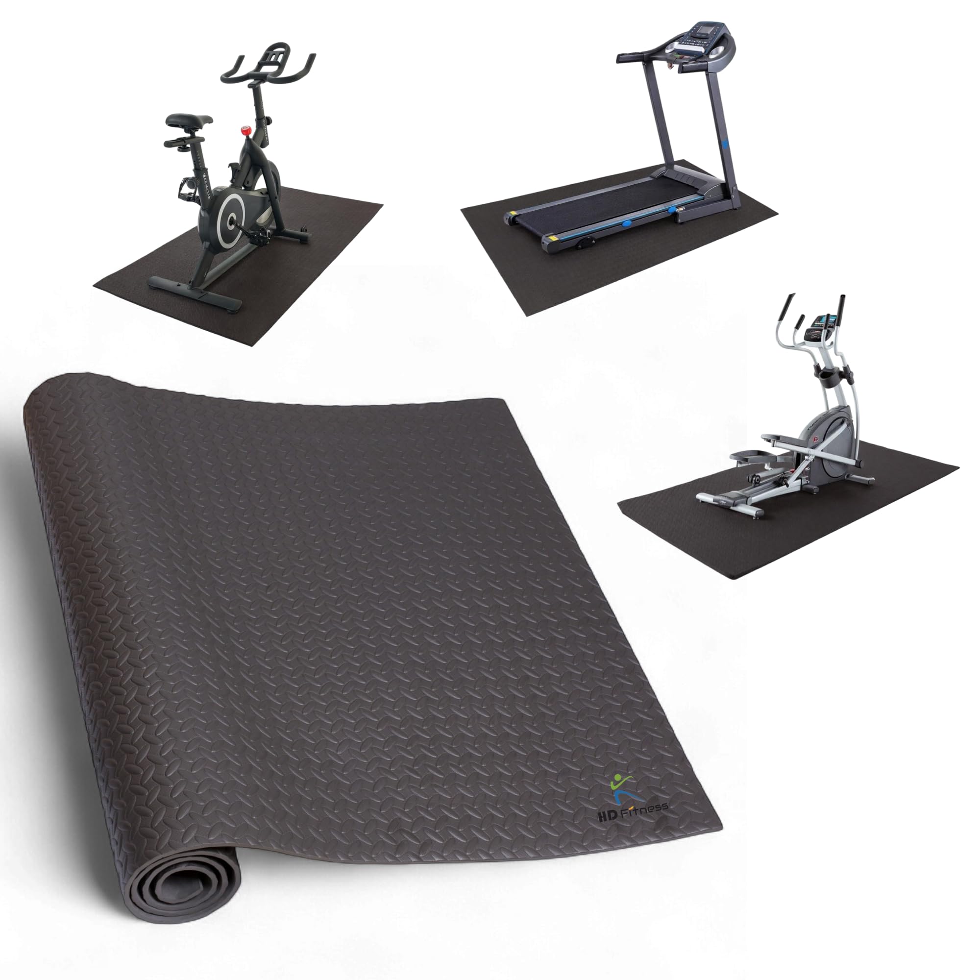 HOMCOM Bodembeschermingsmat Voor Fitnessapparaten Antislip Fitnessmat 4 Mm Dik 200x100 Cm Zwart~1t4dism7hn800