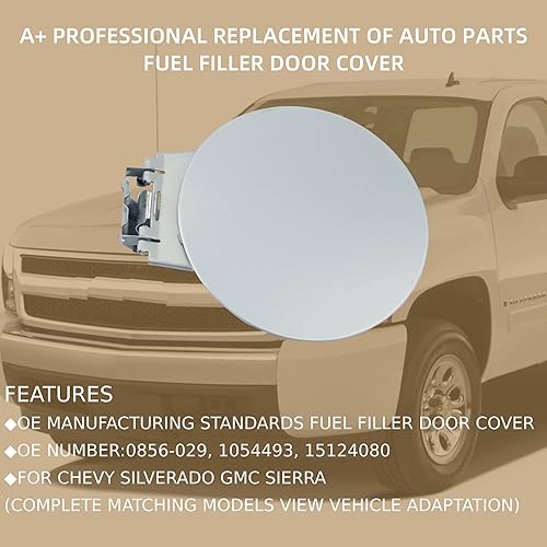 Miniatura 2 de Dasbecan Tapa de repuesto para tanque de llenado de combustible para puerta de gasolina, compatible con GMC Sierra 1500 2500 Chevy Silverado 1500