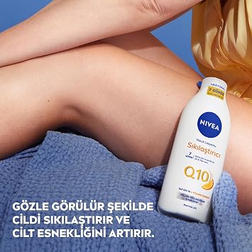 NIVEA Q10 Firming Body Lotion 250 ml,72 Hours Moisturizing, 7 Days of Tightening, Flexible Skin, Vitamin C, Collagen,For Normal Skin