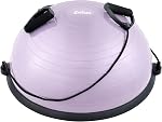 ZELUS Balance Ball Trainer with Resistance Bands & Foot Pump, Inflatable Yoga Ball for Home Gym Workouts, 23 Inch Exercise Half Ball for Balance Training Core Strength Fitness, 330lb Cap