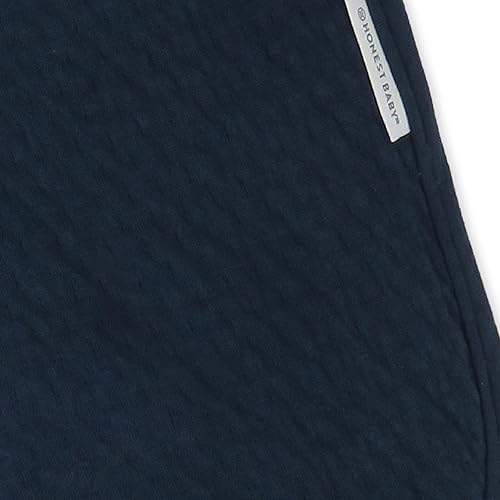 Miniatura 2 de HonestBaby Matelasse Manta reversible de recepción 100% algodón orgánico para bebés, niños, niñas, azul marino, talla única