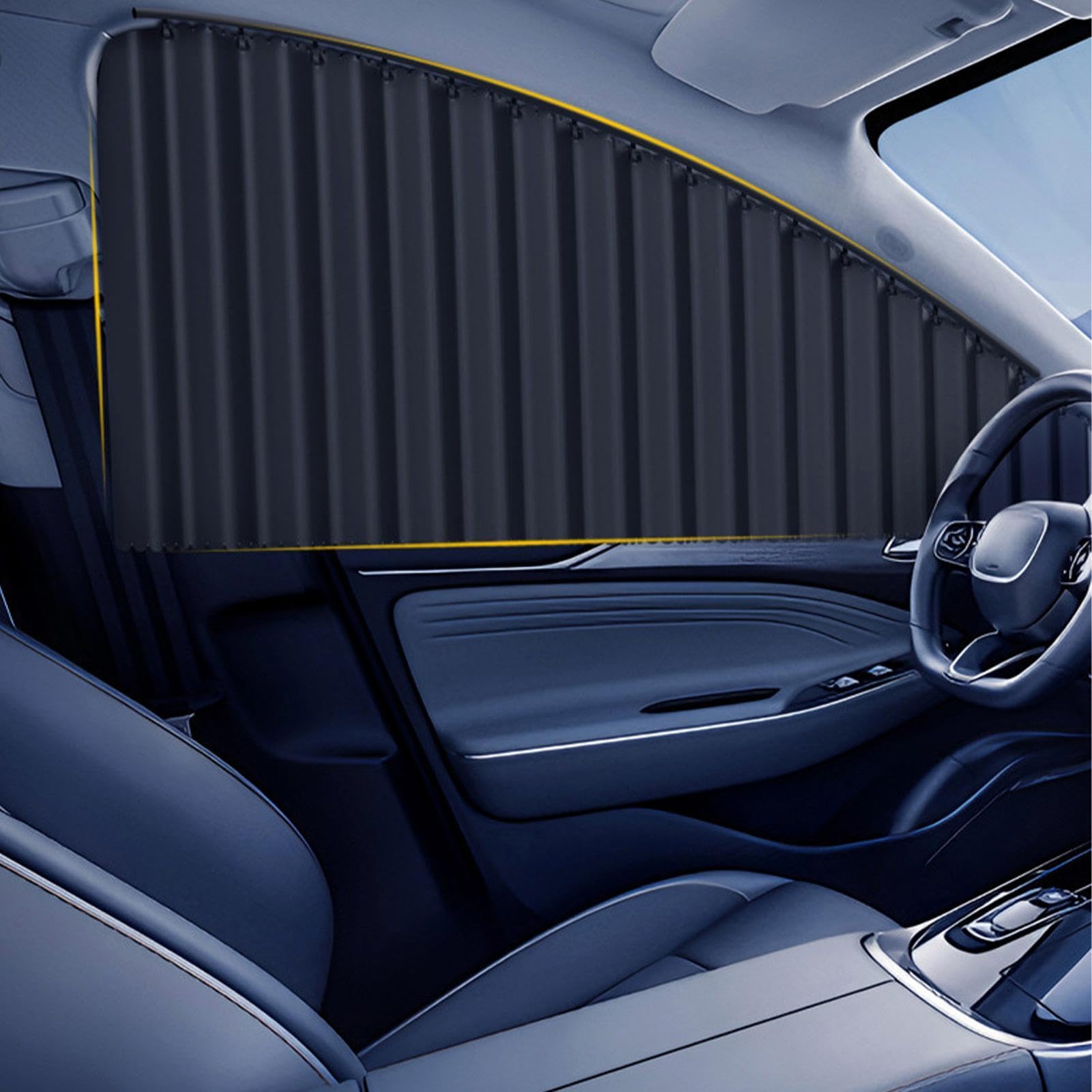 Parasol para ventana lateral de coche, juego de 4 piezas de oscurecimiento universal para ventana lateral, protección solar para deslizar el coche, para viajes, vacaciones, viajes