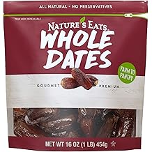 Nature&rsquo;s Eats Whole Pitted Dates - Non-GMO, Gluten-Free, Vegan, Kosher Dried Fruits, Naturally Sweet Source of Fiber, Healthy Snacks for Adults &amp; Kids - 16 oz
