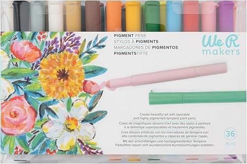 We R Memory Keepers Bolígrafos de dibujo de pigmentos, 12 piezas, bolígrafos de dibujo para pintura, manualidades, suministros de dibujo, juego de