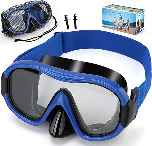 Miniatura 12 de Máscara de buceo, gafas de esnórquel antivaho profesionales, máscara de natación antifugas con correa ajustable suave y bolsa de malla, tapón para
