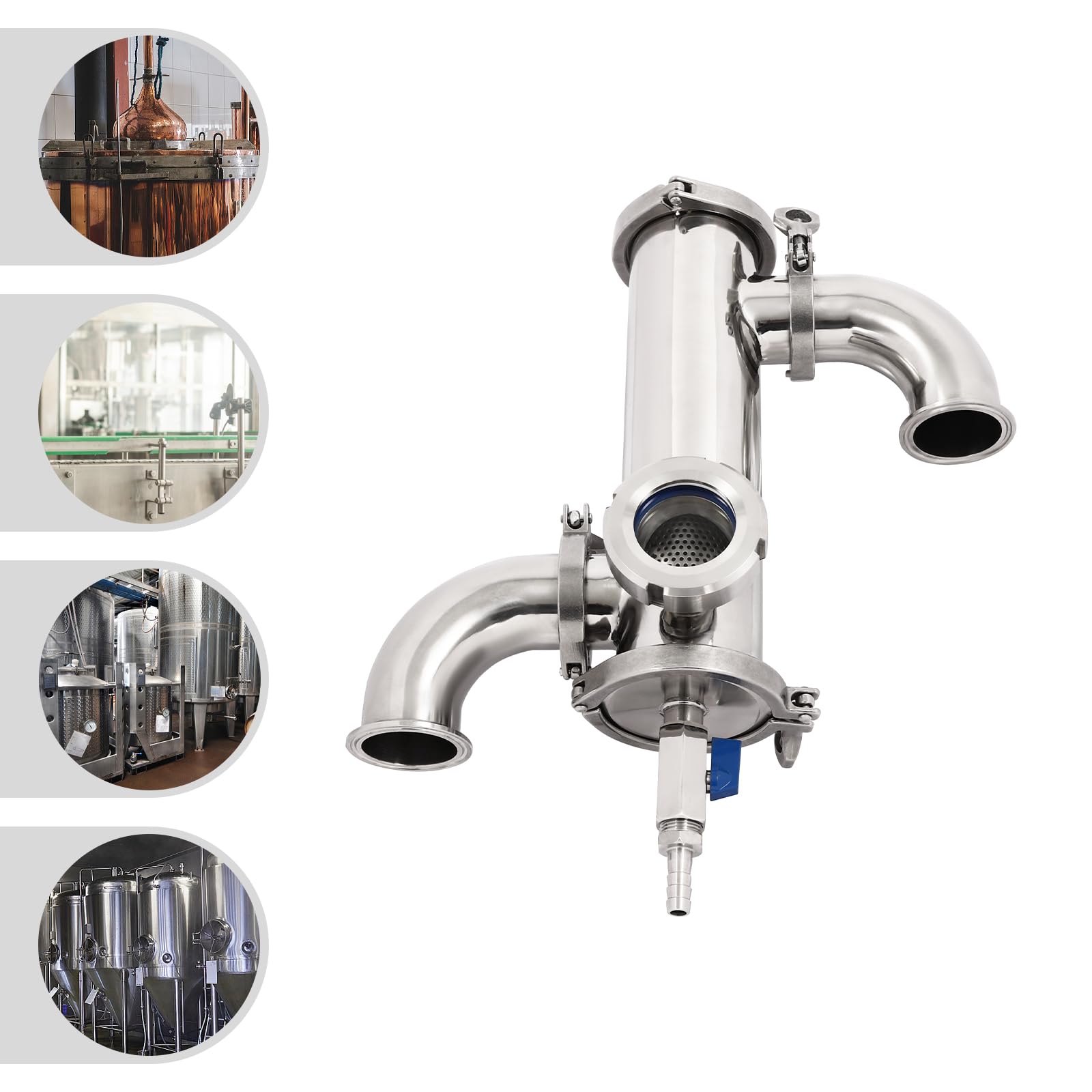 Gin Basket Reflux Moonshine Still Column,3 Inch Stainless Steel Tubular Distillation Tower Wine Making Kit for Making Different Wine, Beer Whiskey Kegs DIY